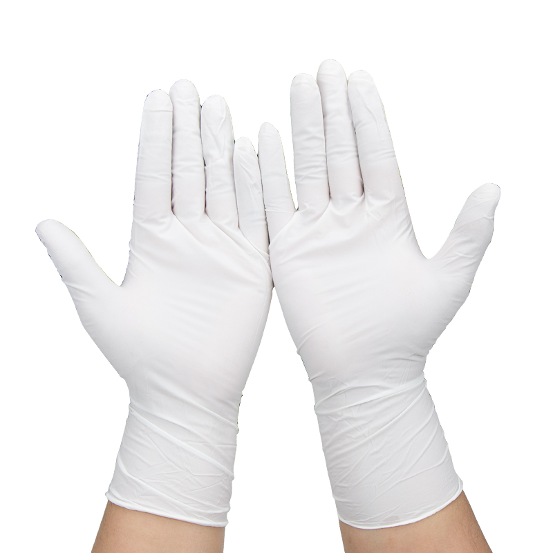 12寸加长耐酸碱白丁腈手套