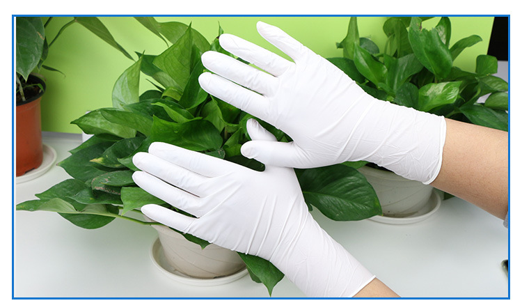 12寸加长耐酸碱白丁腈手套